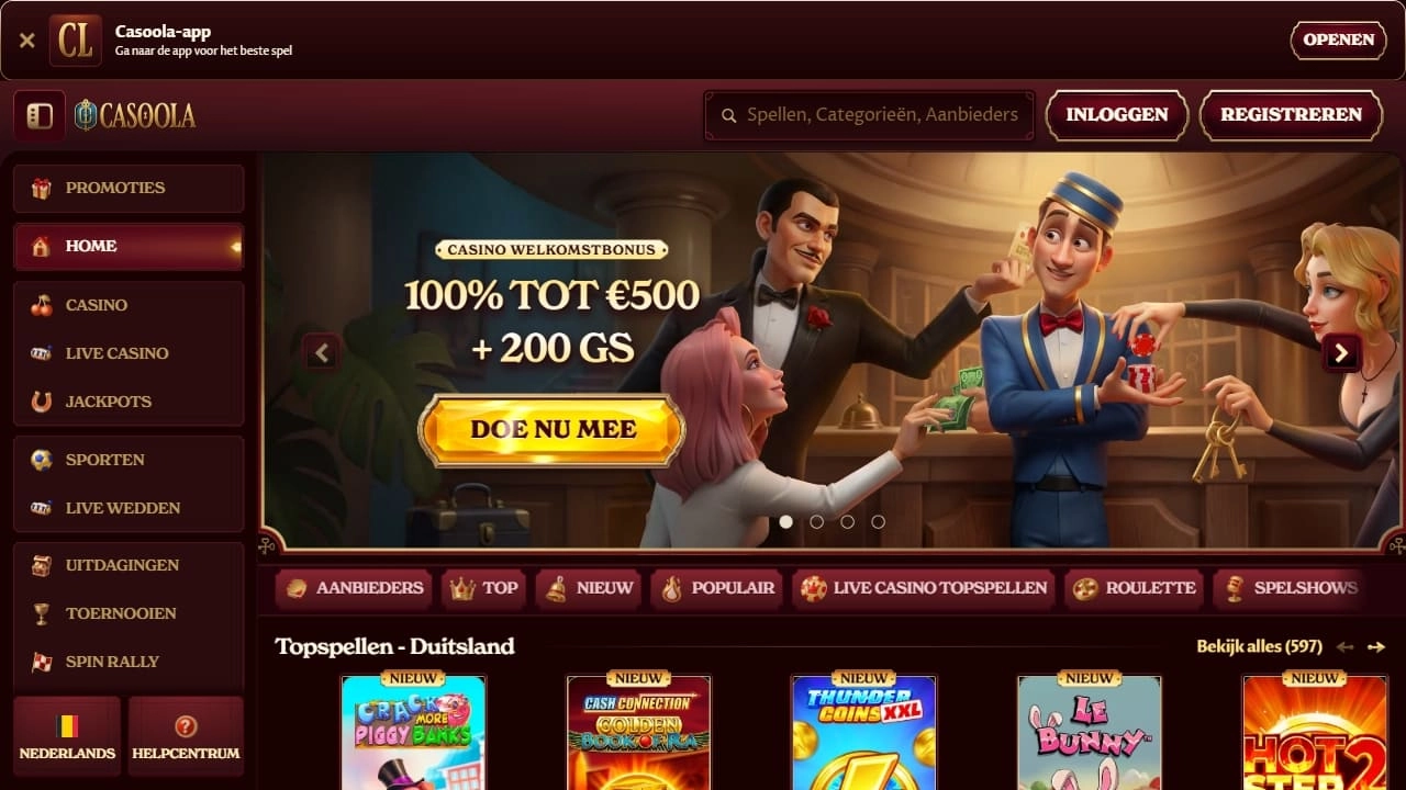 Casoola – Beste online casino België met welkomstpakket tot € 12.000